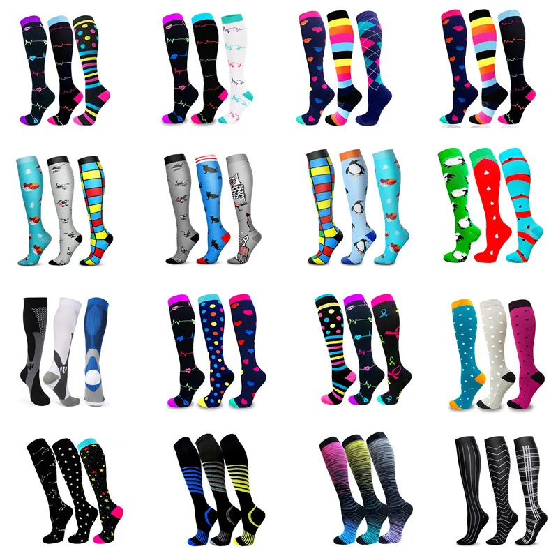 Компрессионные чулки Прямая поставка мужские женские носки унисекс спортивные