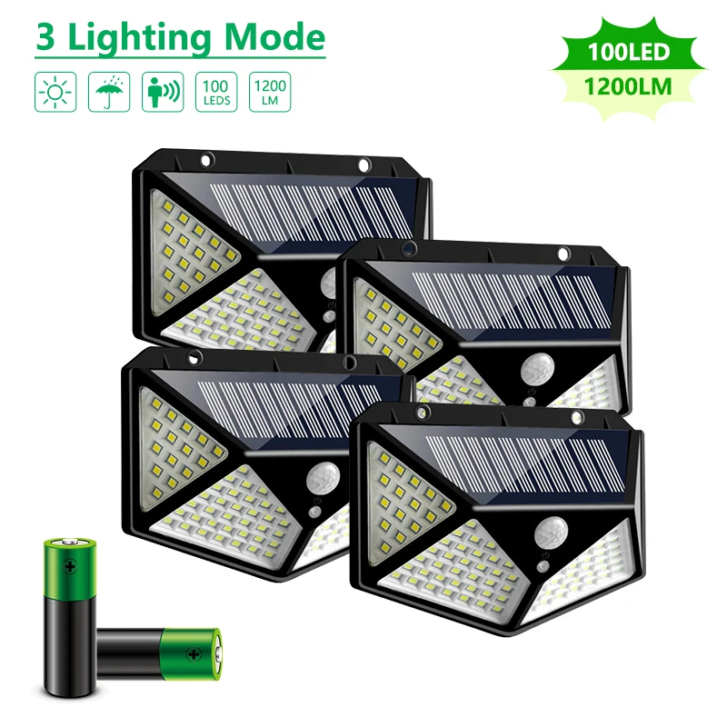 114/110 светодиодный солнечный светильник движения PIR Сенсор настенный на открытом