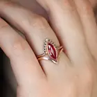 Женское кольцо из розового золота 2 в 1, с натуральным ромбом