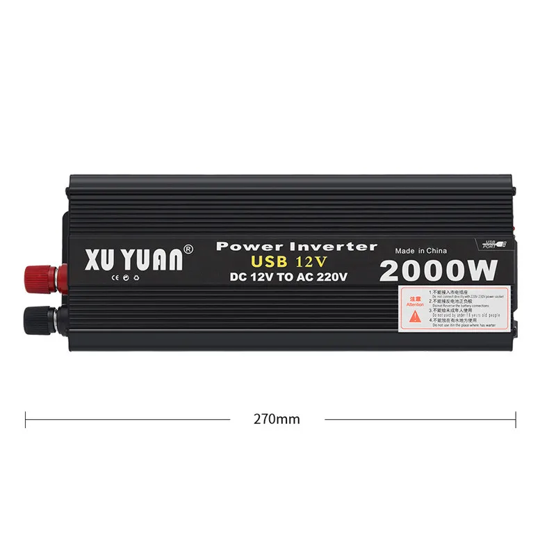 Автомобильный преобразователь солнечной энергии 2000 Вт трансформатор напряжения