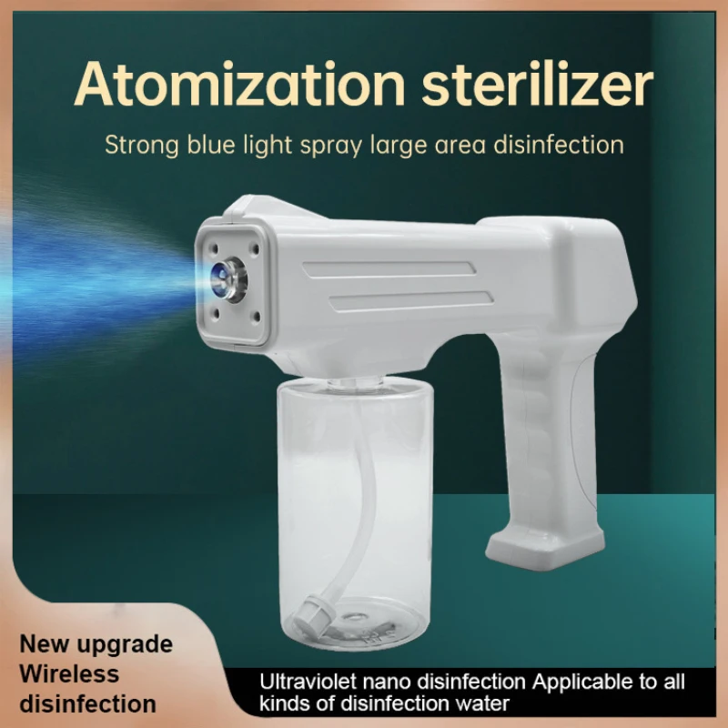

USB Wireless Spray Disinfection Gun Touch Screen Blue Light Disinfection Spray Gun Atomization Gun Spray Machine Portable Gun