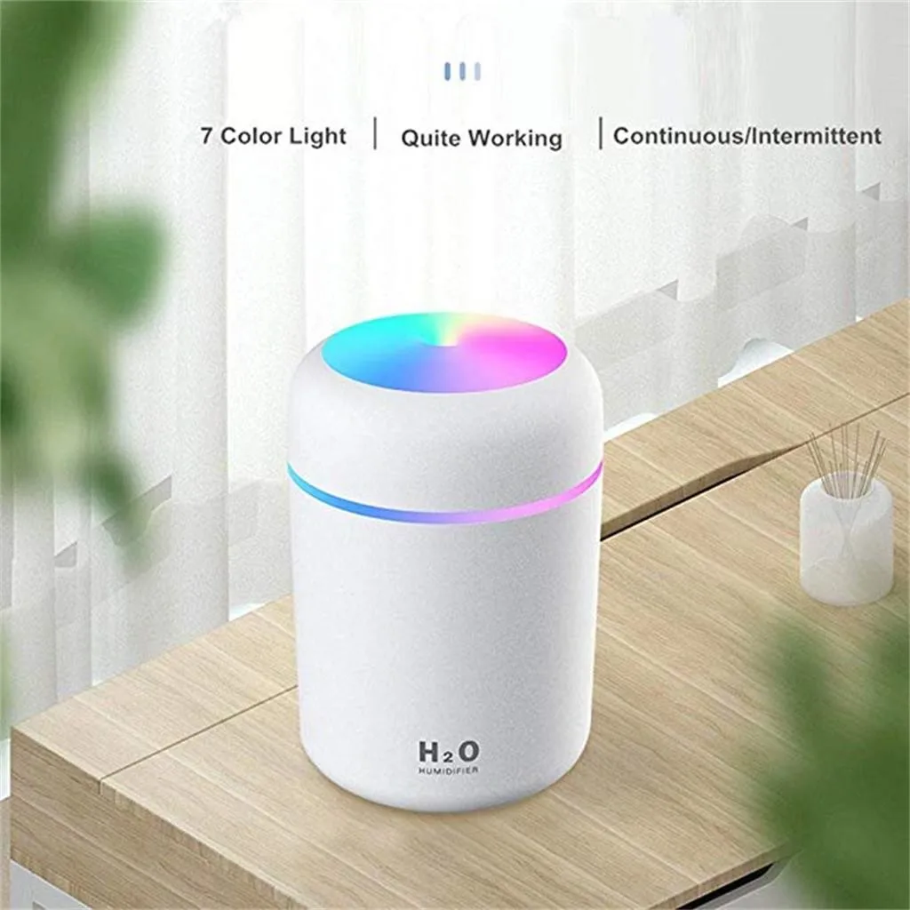 

Portable Mini Humidifier 300ml Cool Mist Humidifier With Night Light Air Humidifier Large Air Purifier For Home Aroma Diffuser