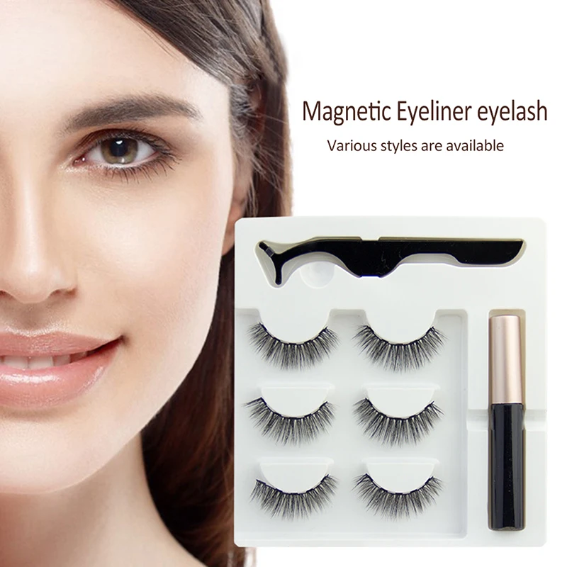 Профессиональный Набор накладных ресниц 3 пары с пинцетом наборы для макияжа