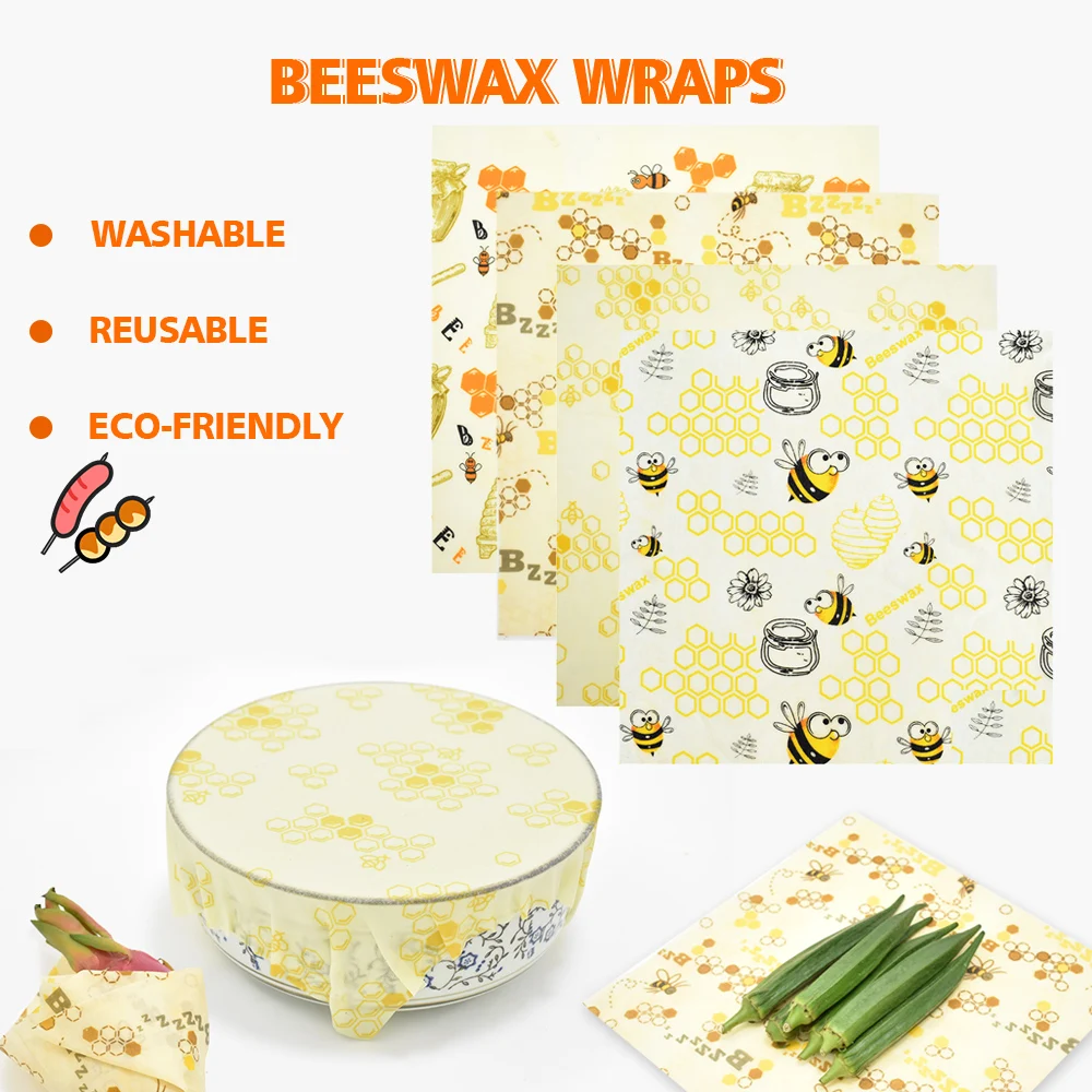Экологичная Упаковка из пчелиного воска Zero многоразовая пищевая упаковка для