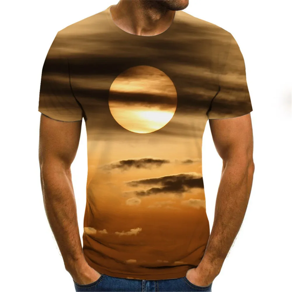 

New 2020 3D printing cool starry sky T-shirt short-sleeved popular hip hop T-shirt top summer fashion casual size XXS-6XL