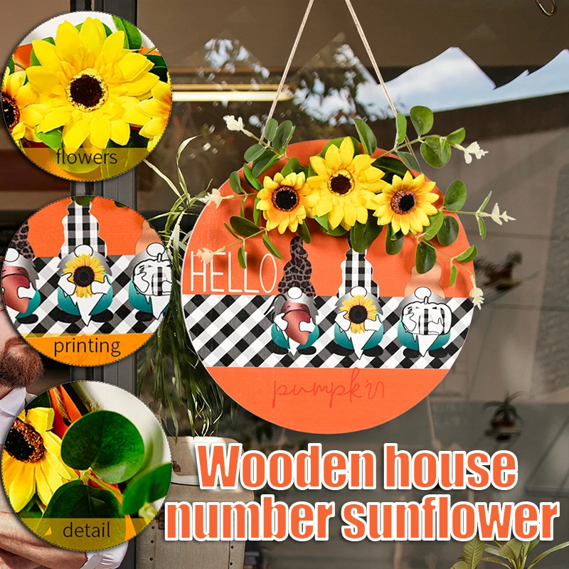 

Надпись «Добро пожаловать», «Гном», декор для входной двери с надписью «Здравствуйте и Подсолнух», круглая домашняя настенная деревянная т...