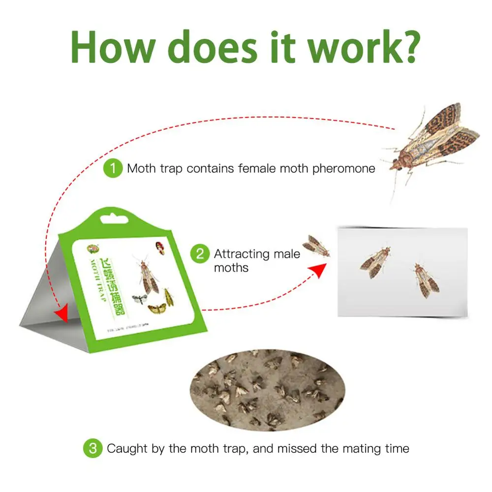 5 шт. тканевая ловушка для пищевых мотыльков паста-убийца феромонов липкая