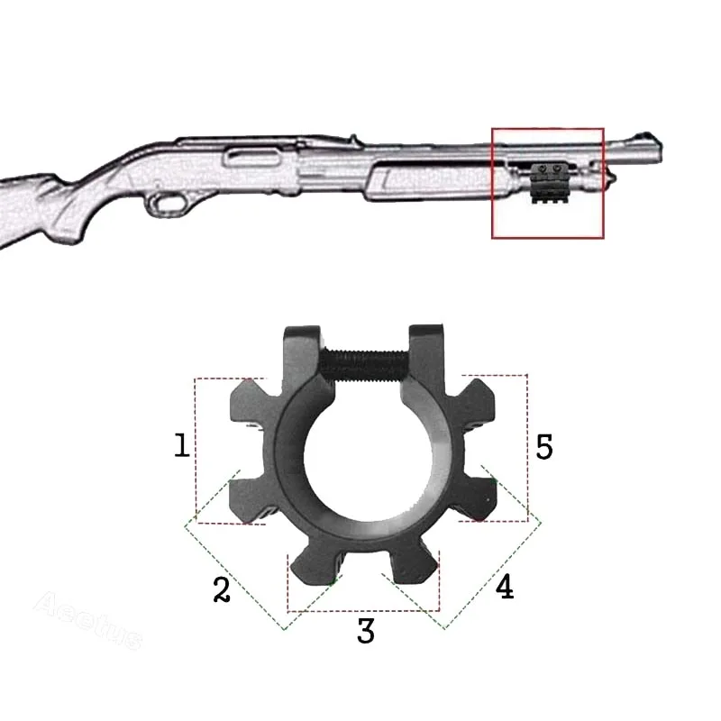 VI05039 Tactical Remington 870 Mossberg 500 12GA 1 Shotgun Mag Tube Tri Rail Picatinny Mounts with 5 Position Shotgun Barrel Mount image 6