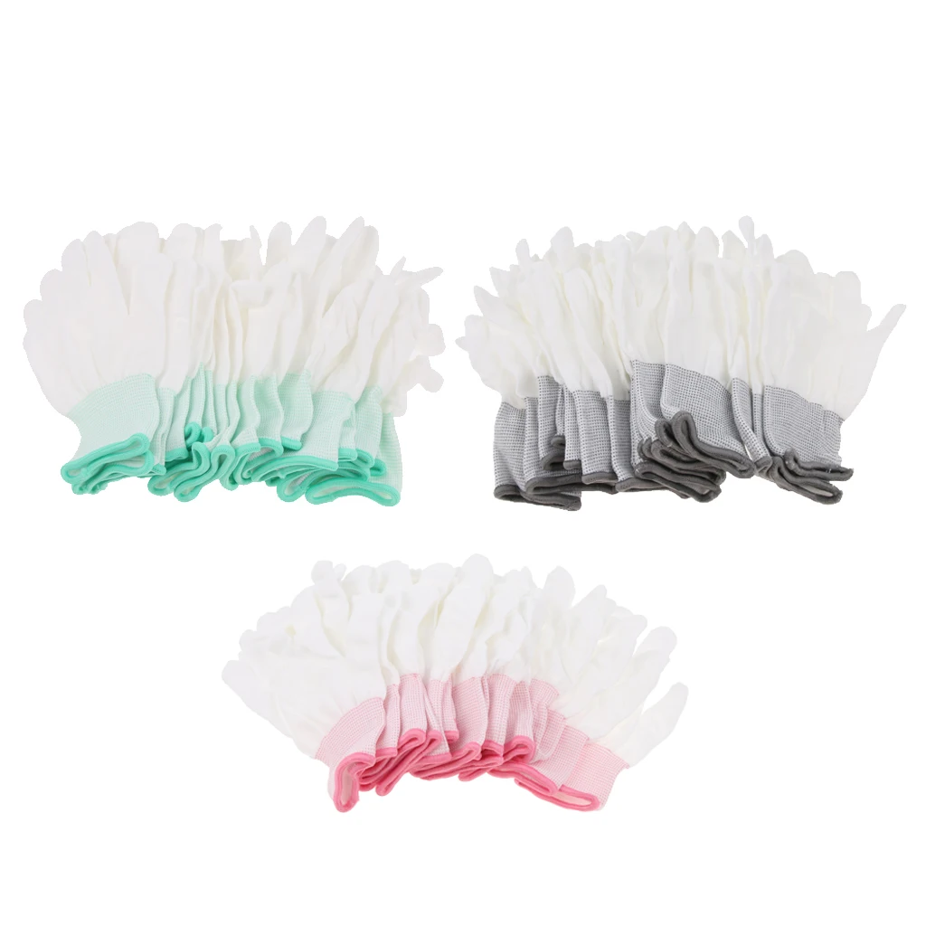 

10Pairs PU Fingertip ESD Coated Anti-Static /Non Slip Gloves PC Gloves S M L
