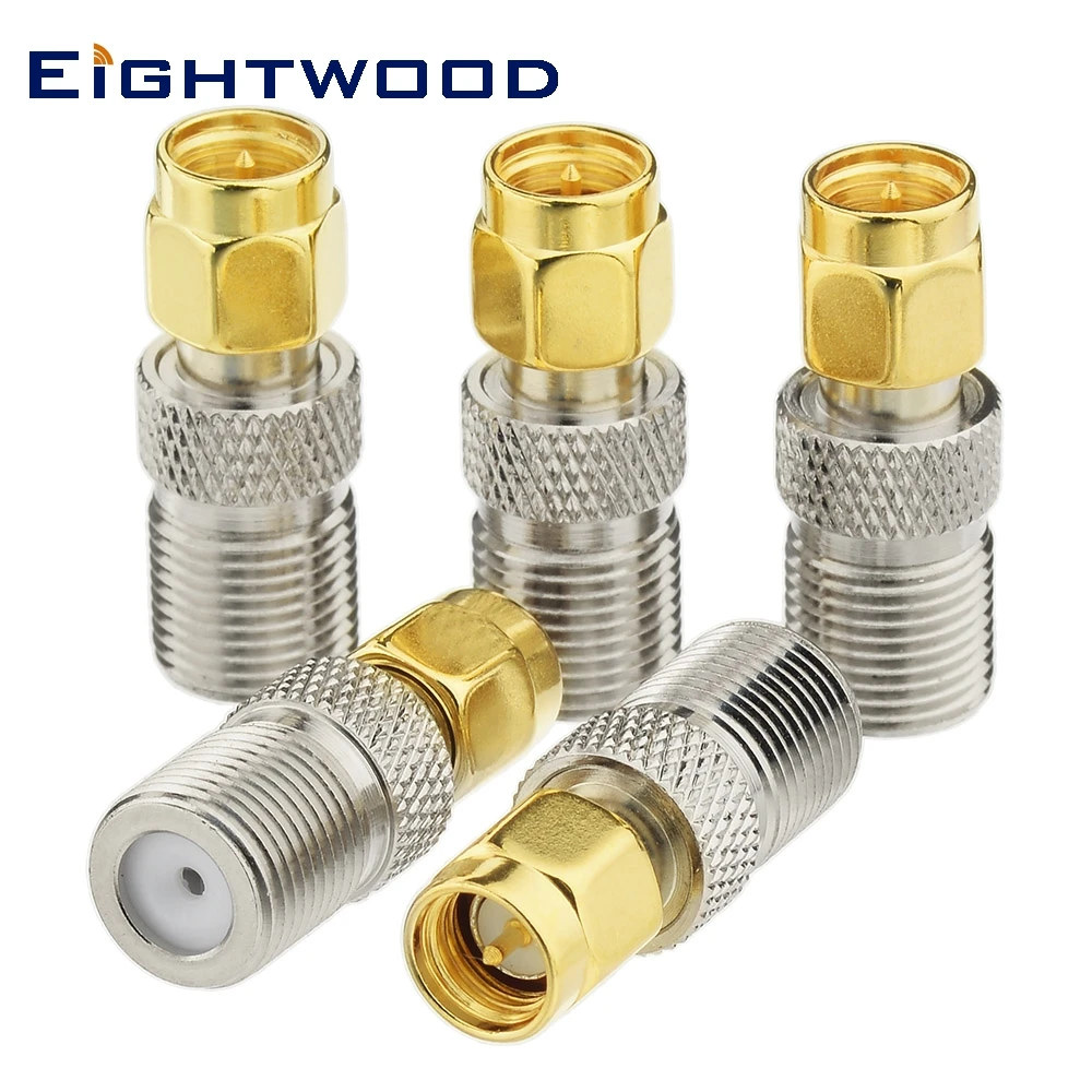 Eightwood 5 шт. DAB/DAB + антенна для автомагнитолы адаптер SMA в F RF штекер разъем прямой