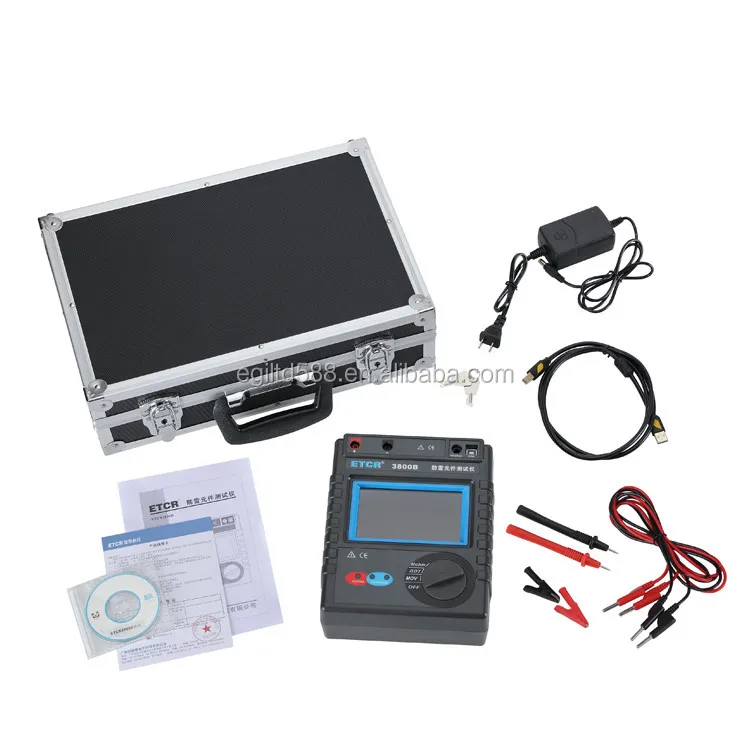 

Lightning Protection Component Tester Insulation Resistance Tester 0.5 To 3000MOhm MOV GDT Tester Touch Color Screen ETCR3800B