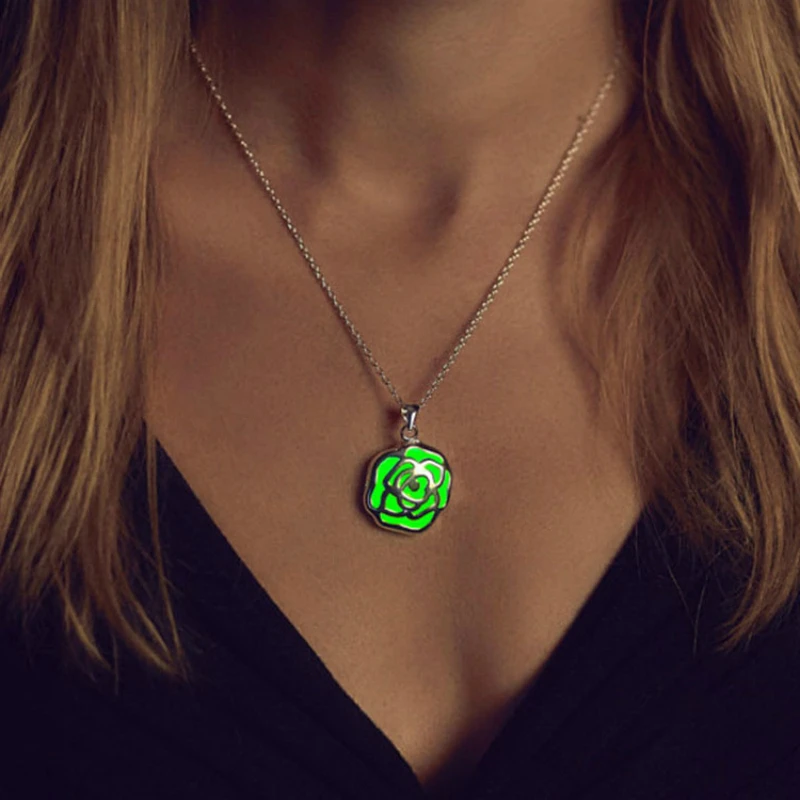 Женское винтажное ожерелье с подвеской в виде цветка розы 2 цвета|Ожерелья