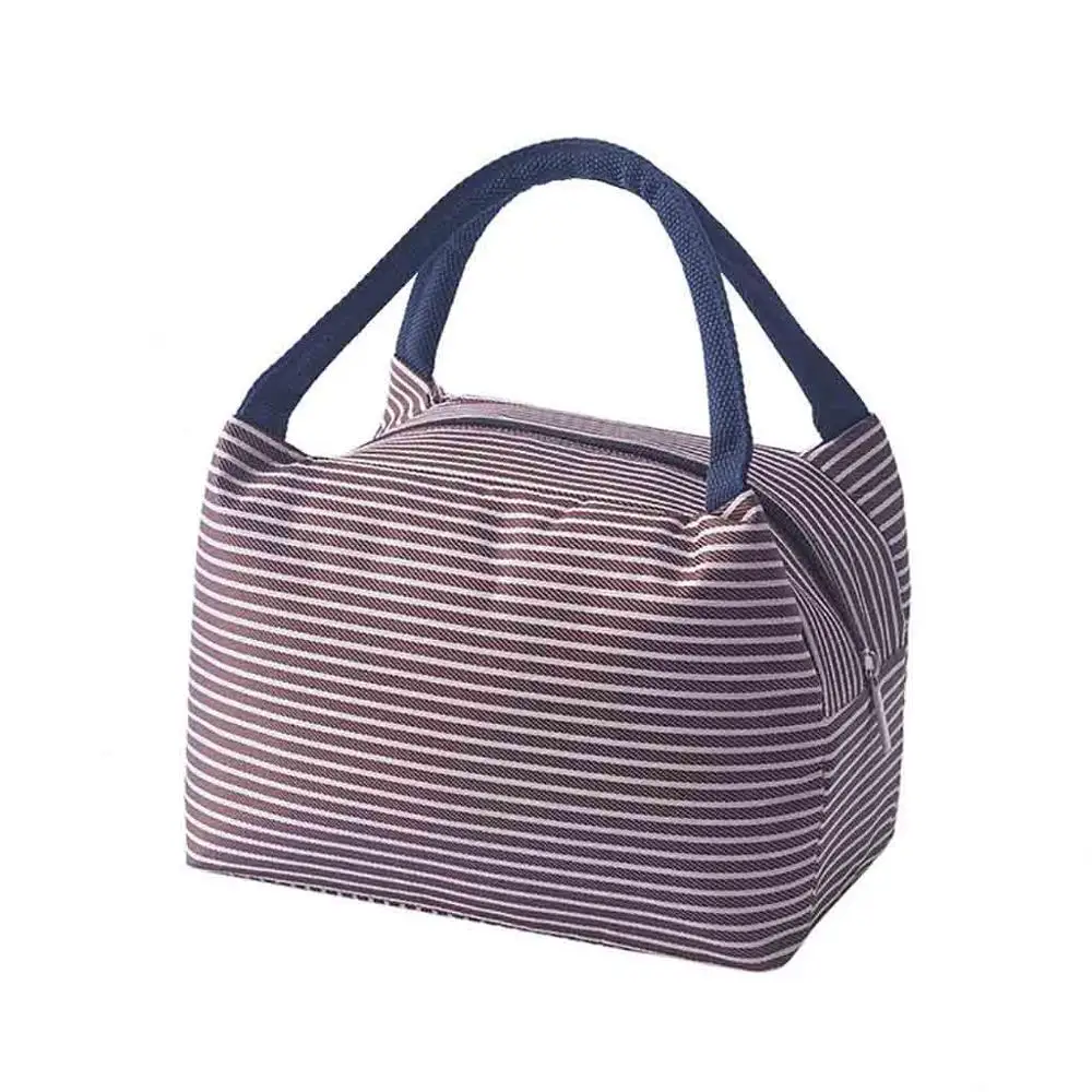 Женский портативный холст для обеденного мешка в полоску Изолированные