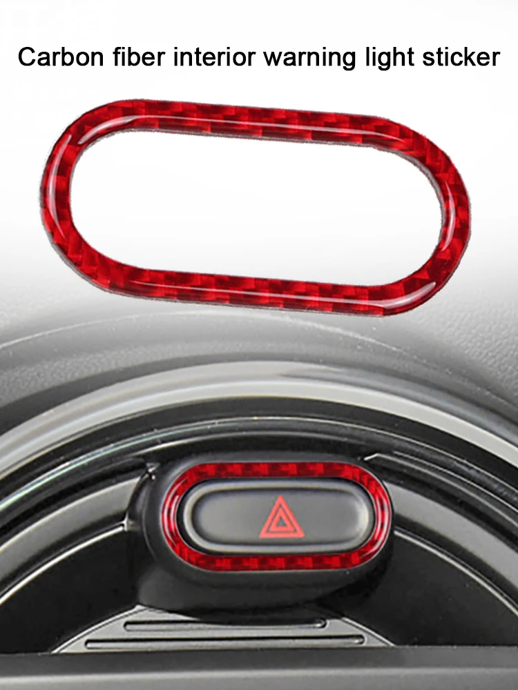

Red Carbon Fibre Interior Warning Light Cover for MINI Cooper F55 F56 Countryman F60 Interior Stickers Decorations Accessories
