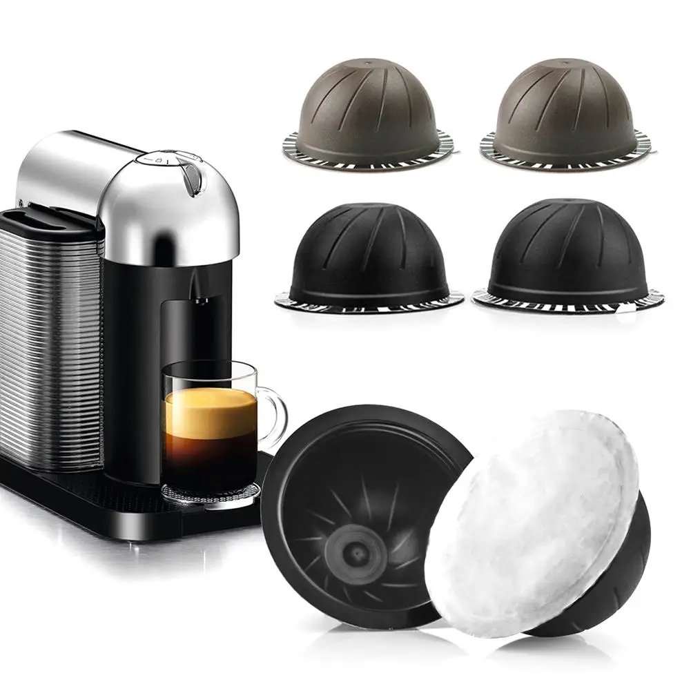 5Pcs/Set Disposable Refillable Coffee Filter Cup Capsule for Nespresso Vertuo Compatible Cups Pod For Dolce Gusto | Дом и сад