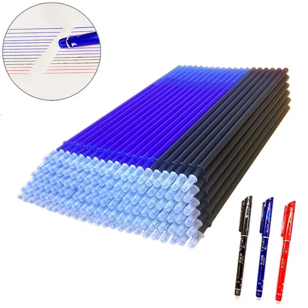 

20 Pcs/set Magic Erasable Pen Refills Rod 0.5mm Office Gel Pen Washable Handle Blue Black Red Ink Pen School Writing Stationery