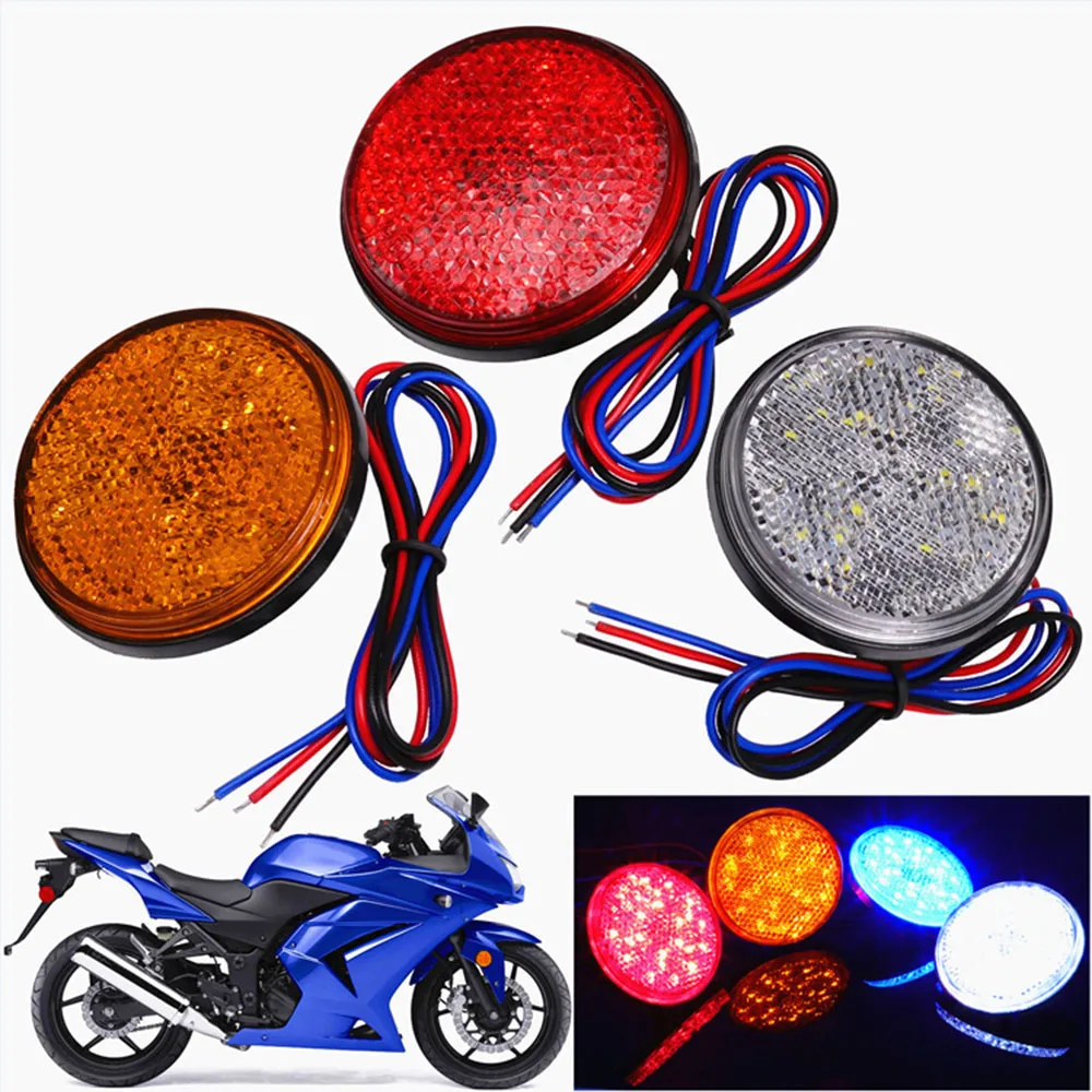 Белый/желтый/красный 24 SMD автомобиля круглые задние светильник s Включите Singal