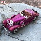Модель автомобиля Maisto 1:18 1936 Mercedes 500k, модель автомобиля из сплава, имитация автомобиля, украшение, коллекционная игрушка в подарок, литье под давлением, модель игрушка для мальчиков