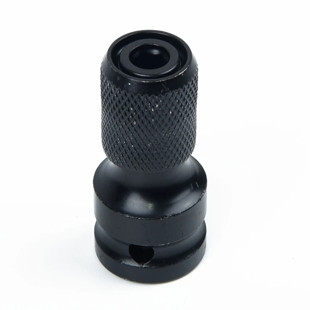 

1/2 Drive To 1/4 Hex Drill Chuck Converter Socket Adapter For Impact Wrench Black Drill Chuck Converter