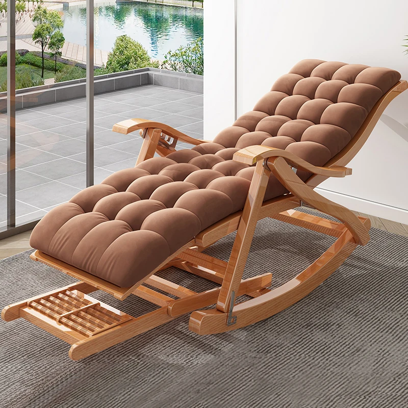 

Бамбуковое кресло-качалка для взрослых, домашнее удобное складное кресло-качалка для балкона, кресло для отдыха, мебель для гостиной