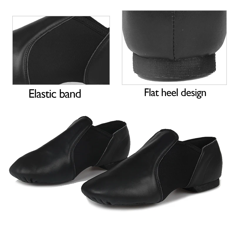 DKZSYIM Women Jazz Sneakers Genuine Leather Dancing Shoes for Men Adult Kids Girls Black sports Boots Jazz Dance Excercise Shoes