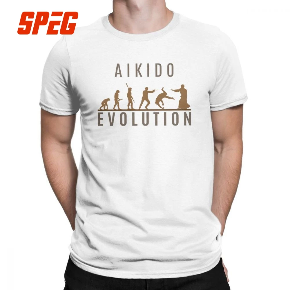 Aikido Evolution футболки для мужчин Morihei Ueshiba дизайнерские топы с коротким рукавом
