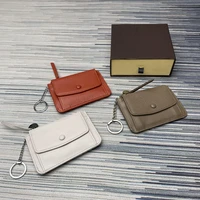 top luxury womens leather key chain short credit card bag money bag leisure simple coin mini wallet