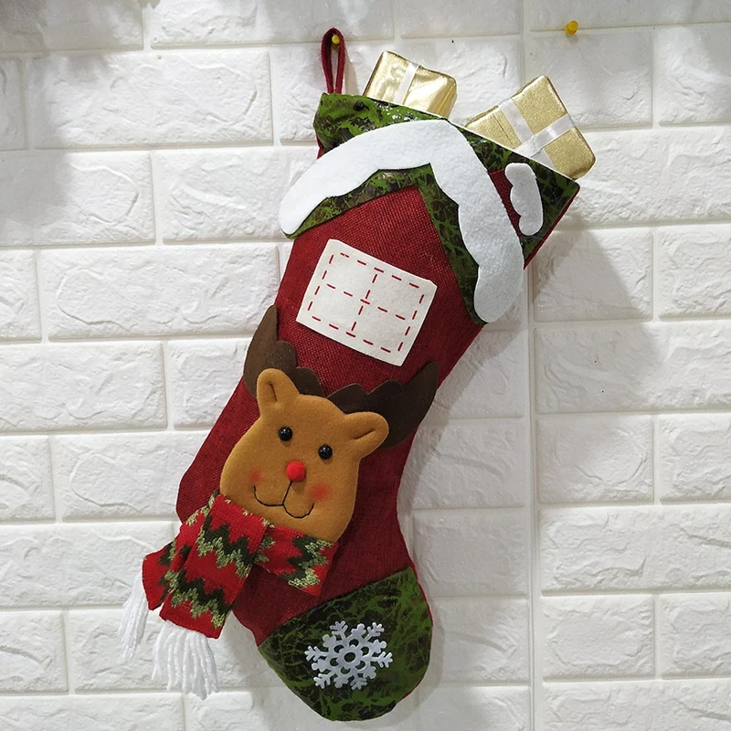 

3Pcs Christmas Tree Hanging Party Tree Xmas Decor Christmas Stocking Gift Candy Bags Lovely Gift Bag for Children 47cm