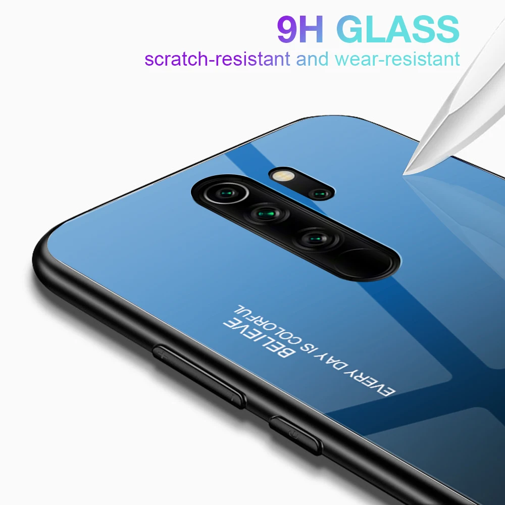 Для Xiaomi Redmi Note 8 Pro Чехол из закаленного стекла роскошный градиентный Мягкий