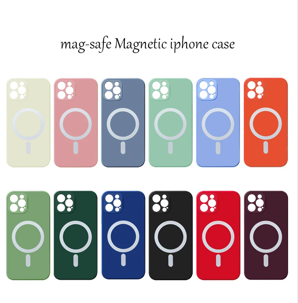 

Luxury Liquid Silicone Wireless Magnetic Mag-safe Case for iPhone 13 12 Pro Max 11 11Pro X Xs Xr 8 Plus Soft Cover