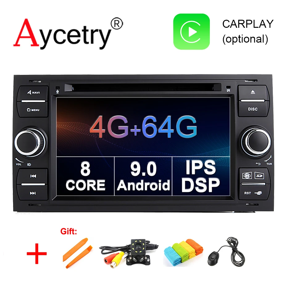 4 г 64 г 8 ядерный автомобильный DVD мультимедийный плеер Android 9 2 DIN gps Авторадио для Ford/Mondeo/Focus/Transit/C-MAX/S-MAX/Fiesta wifi DSP