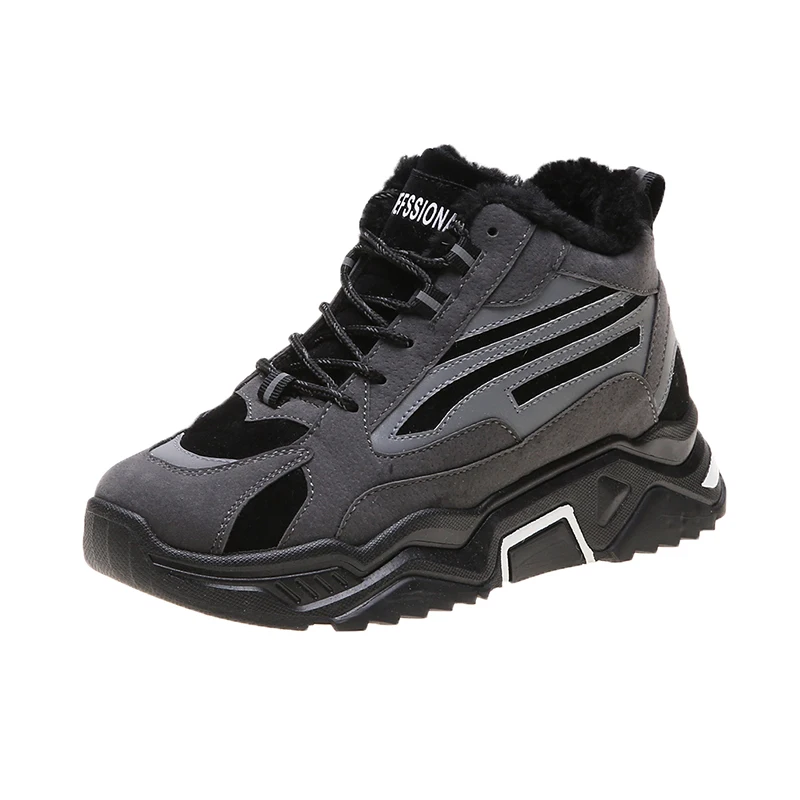 Новая зимняя обувь женские повседневные теплые кроссовки на массивном каблуке