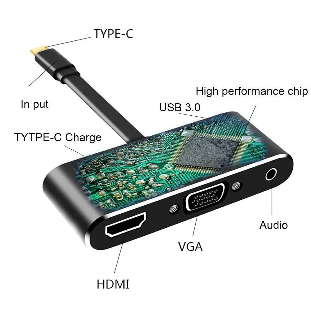 USB Type-C концентратор адаптер Thunderbolt 3 для MacBook pro Samsung Note 8 S8 S9 Dex | Компьютеры и офис