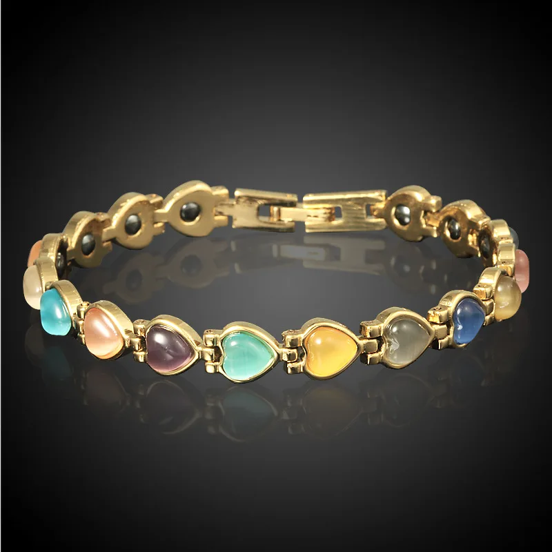 Новинка Модный классический женский браслет Matel с красочными опалами магнитный