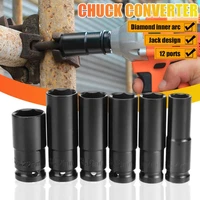 12 in 1 impact wrench screwdriver hex socket head kits drill chuck drive adapter set for electric wrench drill screwdrivers