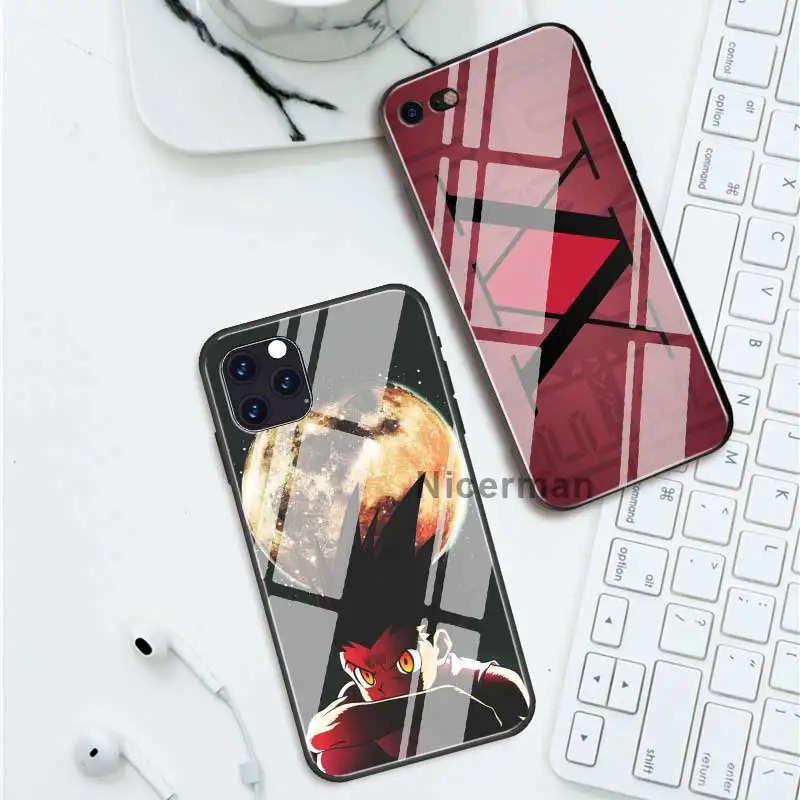 

Hunter HXH anime Cases For iPhone 11 Pro X XS XR Max 7 8 6 6S Plus Tempered Glass Cover Phone Coque Fundas Capa