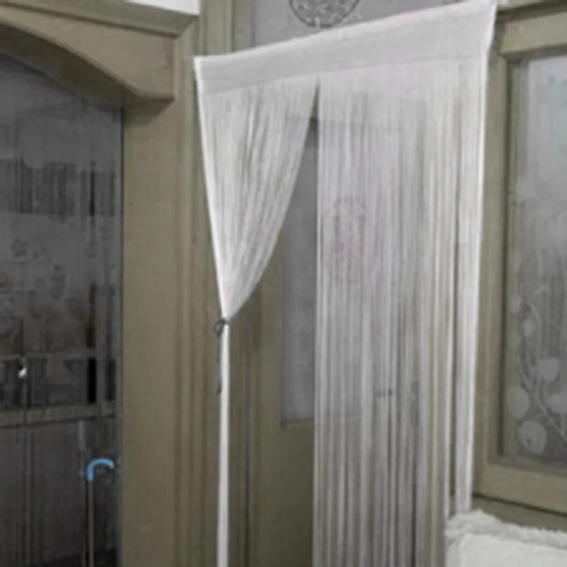 Блестящая кисточка серебряная линия струнная занавеска для окна или двери