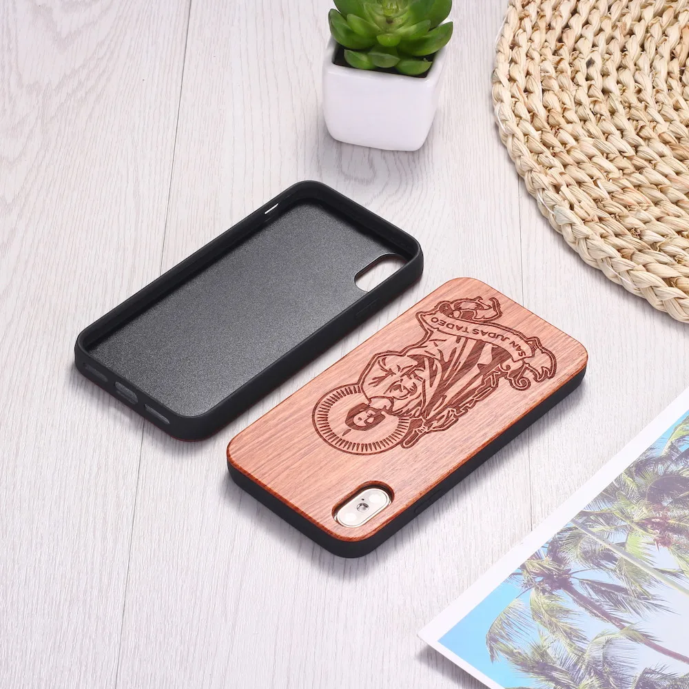 San Judas Tadeo гравированный чехол для телефона из натурального дерева iPhone12 6 6S 6Plus 7 7Plus