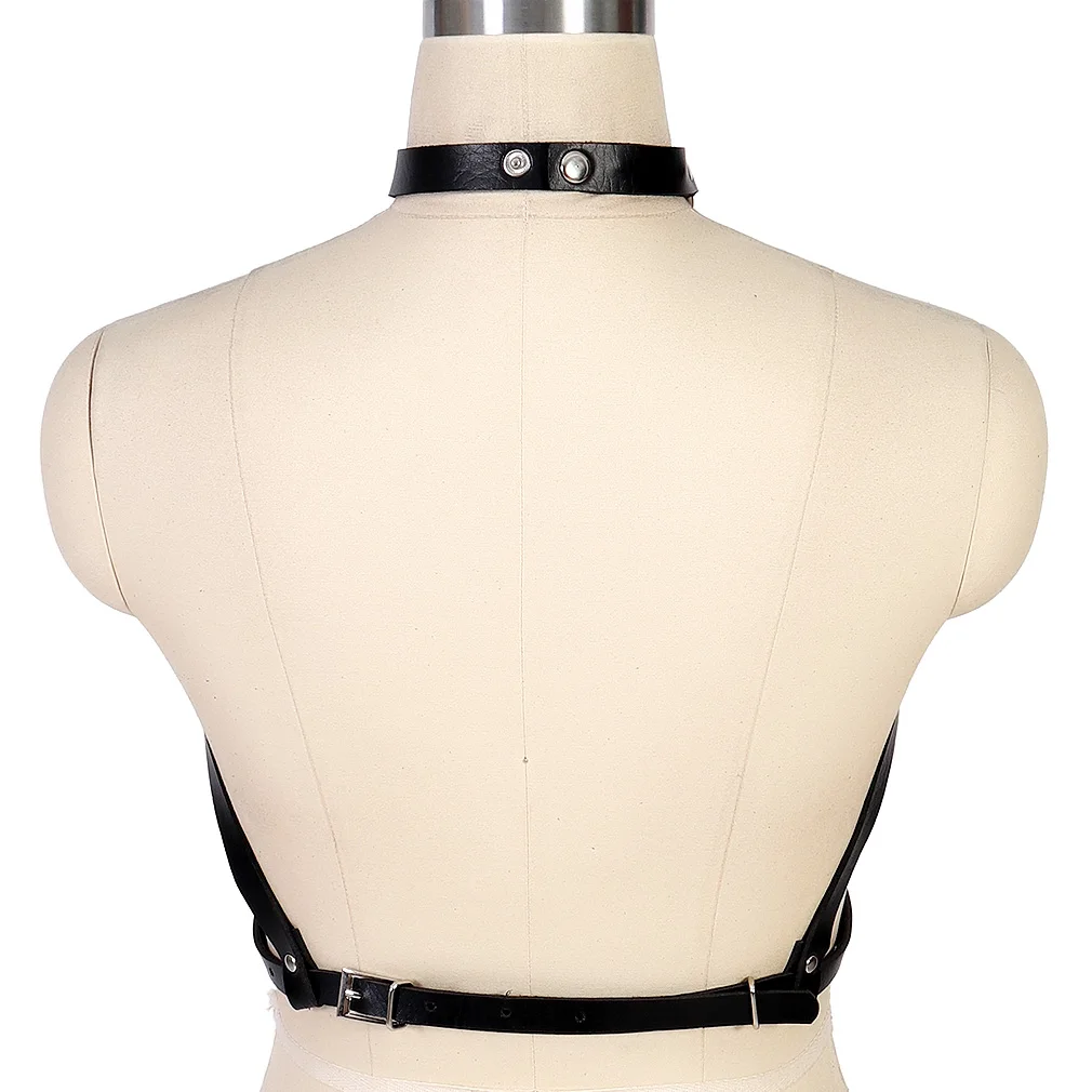 

Punk Mature Leather Adjustable Lingerie Harness Women Hollow Body Bondage Garters Sets For Crop Top Suspenders Straps Belt