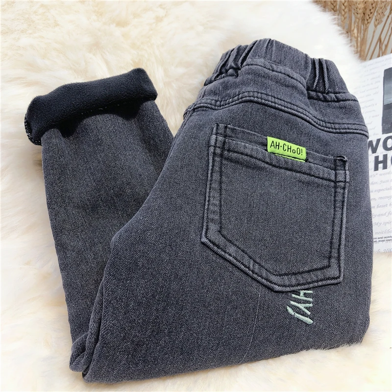 

Winter Jeans Boys Warm Pants Causal Trousers Kids Denim Pants Children Clothing 2-6Year Young Boy Puls Velevt Jeans