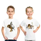 Футболка для мальчиков, с принтом животных Мадагаскара, Льва, зебры, жирафа, летняя смешная детская футболка, одежда для маленьких девочек, детские топы, HKP5427
