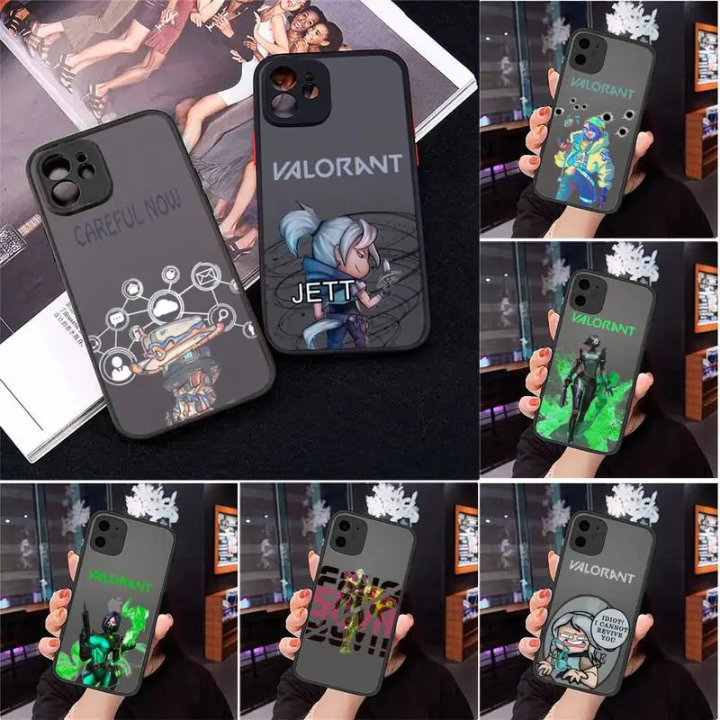 

Valorant soft Art Phone Case Matte Transparent for iPhone 7 8 11 12 s mini pro X XS XR MAX Plus Clear mobile bag cool Anime
