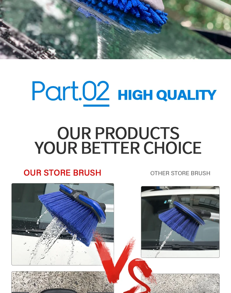 Car Wash Brush Cleaning Mop Chenille Broom Water Flow Windows Squeegee Telescoping Handle Foam Bottle Car Accessories Xammep