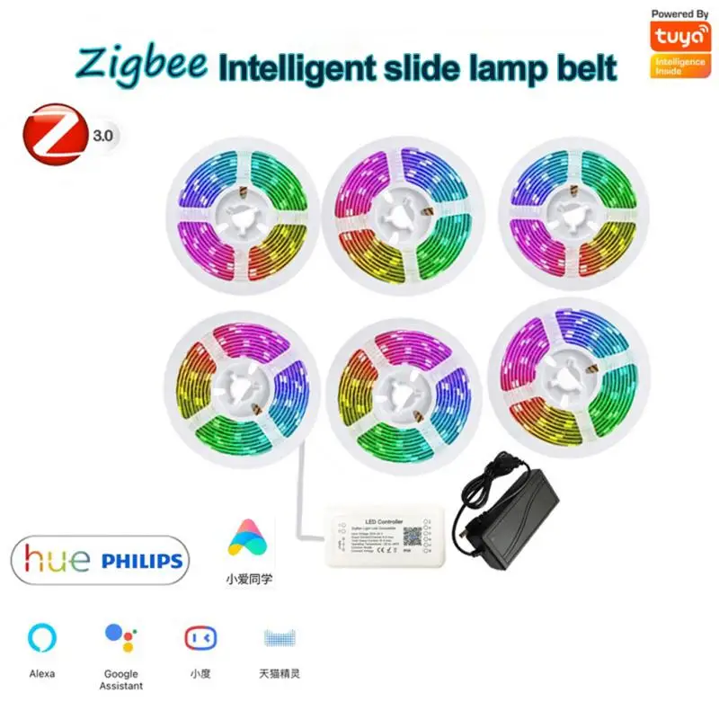 

Светодиодная RGB лента ZigBee, светильник аемая LED полоска с поддержкой Wi-Fi и голосовым управлением, 15 м, 20 м, 24 В, с вилкой Стандарта EU/UK/US