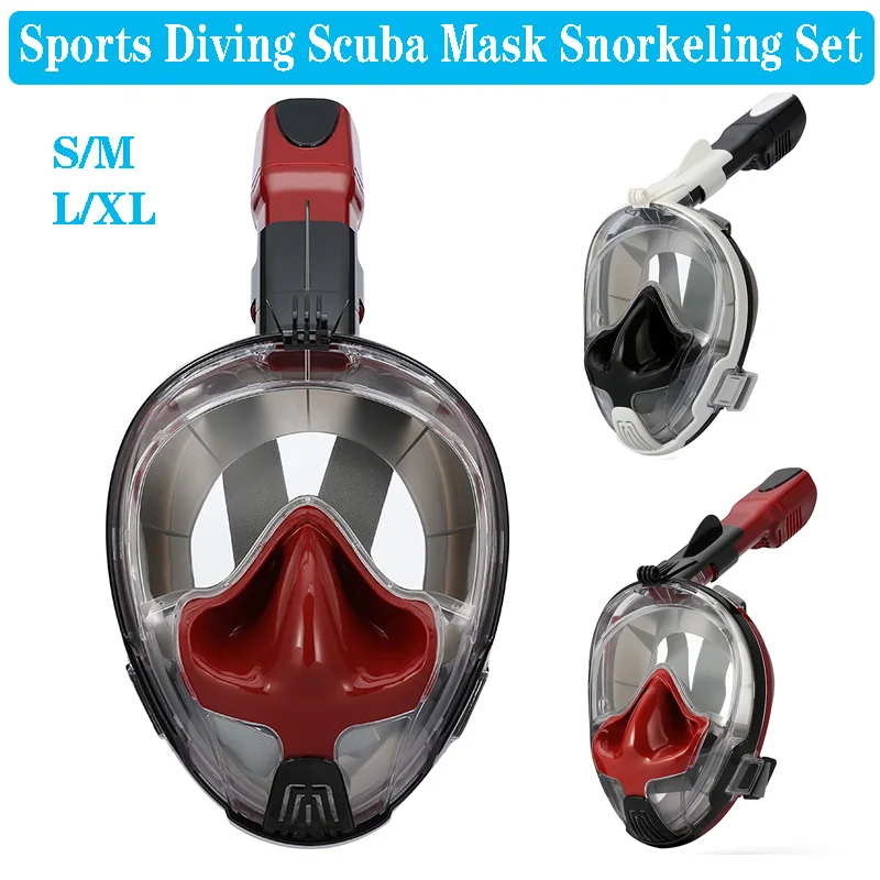 

Sports Full Face Snorkeling Mask Underwater Swimming Diving Silicone Skirt Scuba Anti Fog Snorkel waterproof Diving Masks Gopro
