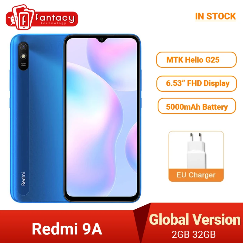 Версия EAC Глобальная версия Xiaomi Redmi 9A 9 мобильный телефон 2 Гб оперативной памяти 32