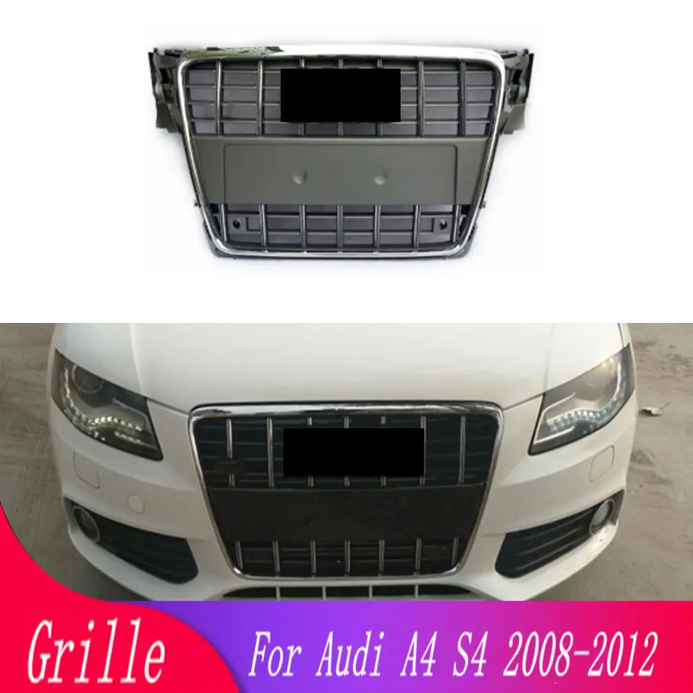 

Высококачественная решетка радиатора переднего бампера для Audi A4/S4 2008 2009 2010 2011 (для стиля S4), автозапчасти, хромированный серый гоночный грил...