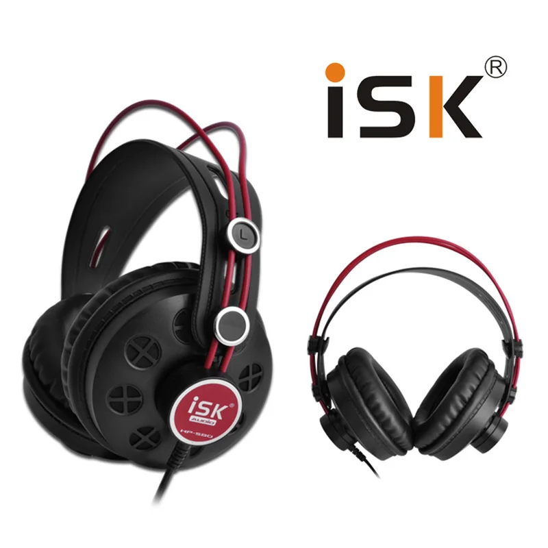 

Hot ISK HP-580 Original Headphone Semi-open Dynamic Stereo Monitoring Earphone DJ Headset Noise Cancelling Headset Noise cancel
