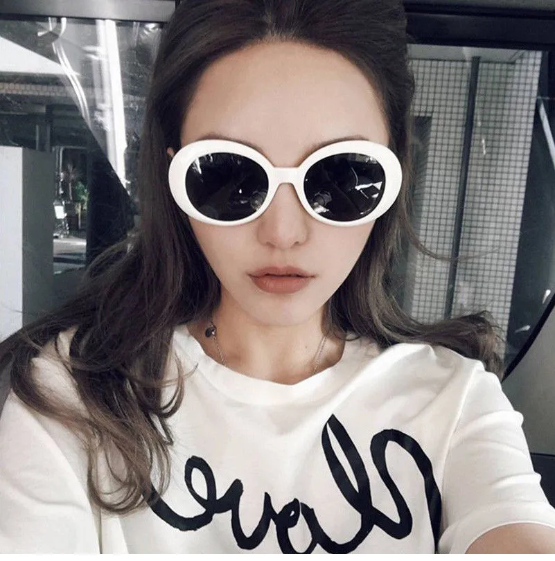 Классический гвоздь с широкой Goggle очки в стиле Курта Кобейна овальные солнечные