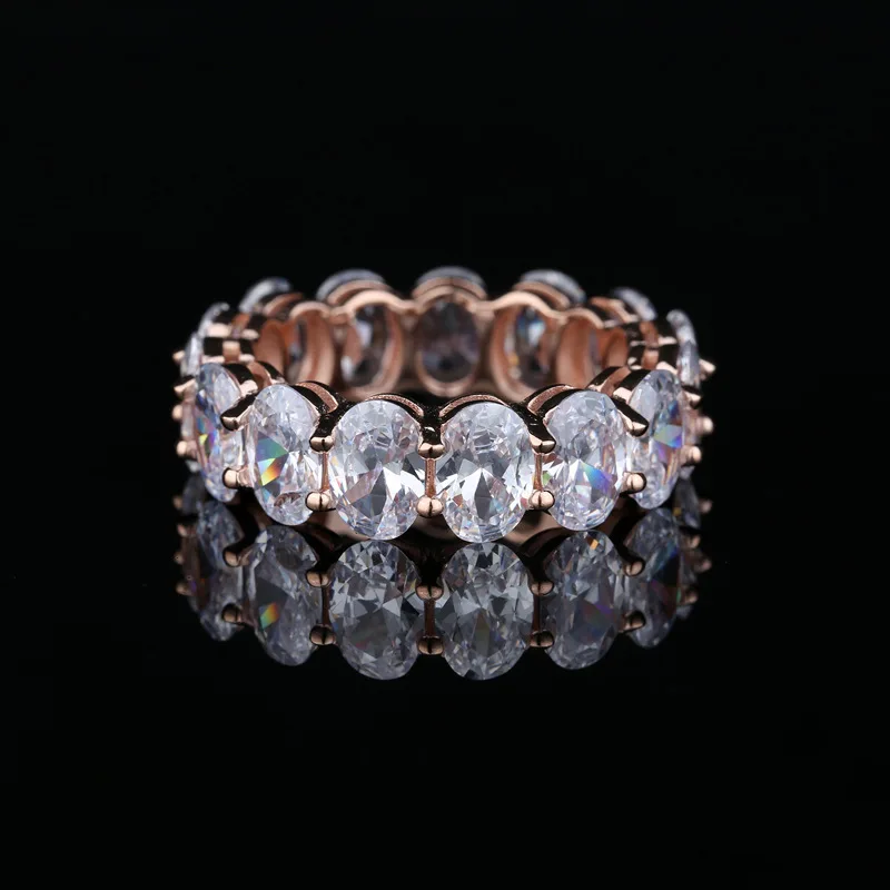 

925 Sterling Silver 5*7MM Zircon Gifts For Women Rings Fine Jewelry Lab Diamond Wedding Engagement Bands Fine Jewelry